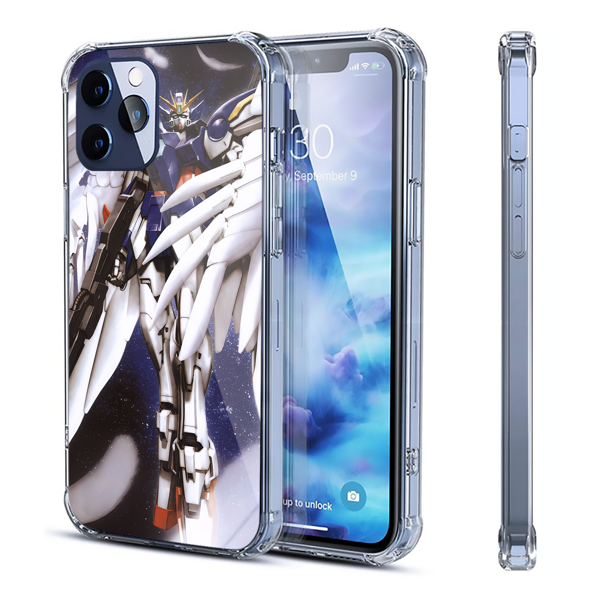 （画像用） 機動戦士ガンダム Mobile Suit Gundam 【iPhone 12シリーズ対応】透明スマホケース（クリアソフトケース）